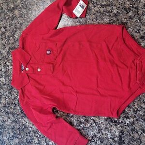 Chaps red one piece 24 months new with tags 100% Cotton Collared
